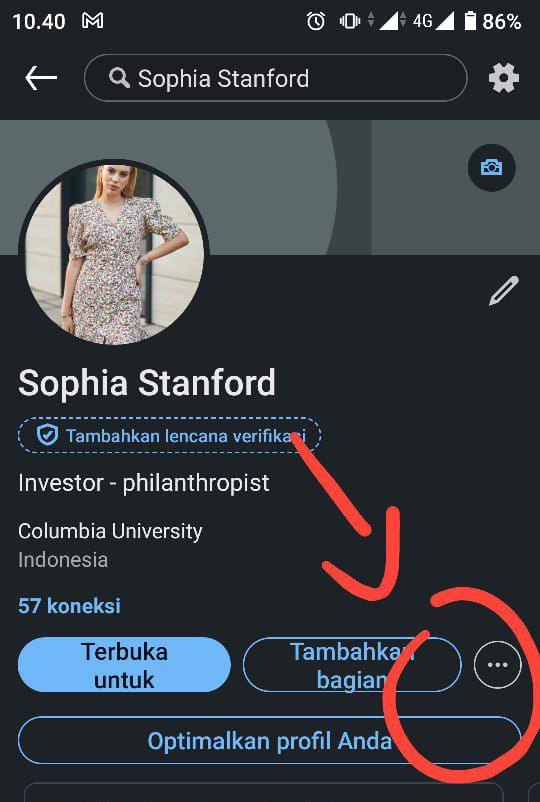 Cek usia akun di aplikasi LinkedIn